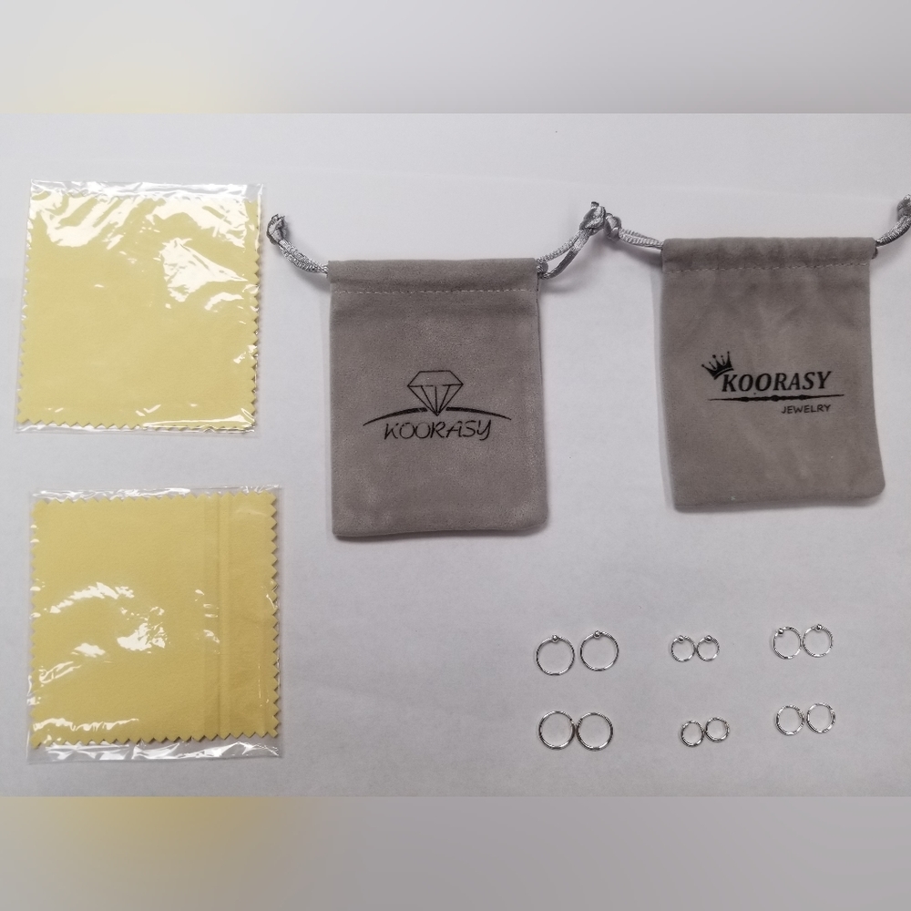 NEW 6 pairs of Sterling Silver girls earrings